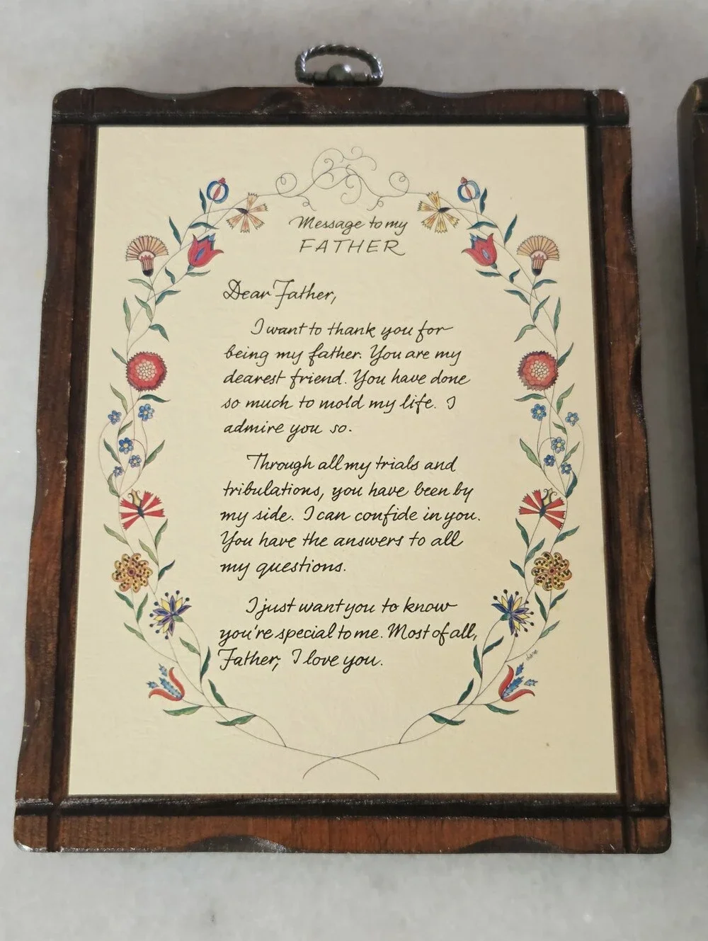 Vintage Wooden Wall Plaques Featuring Sentimental 